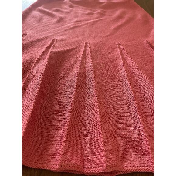 J.S.S womens knitwear skirt P pink pleated short stretch classic U.S.A wool - Picture 2 of 7